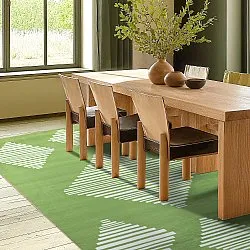 Wilton-tæppe - Carmen (grøn/hvid)