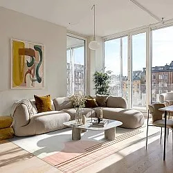 Wilton-tæppe - Delft (pink/multi)