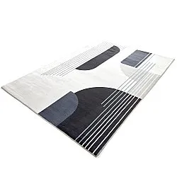 Wilton-tæppe - Delft (hvid/grå/sort)