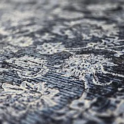 Wilton-tæppe - Flowers (blå)