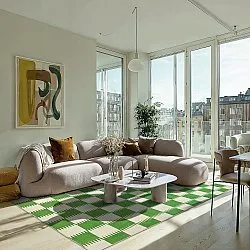 Wilton-tæppe - Gobi (grøn/hvid)