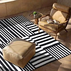 Wilton-tæppe - Joma (sort/hvid)