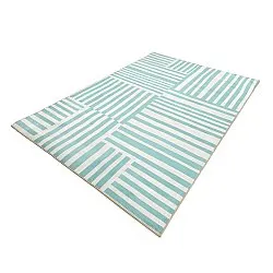 Wilton-tæppe - Joma (turkis/hvid)