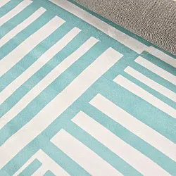 Wilton-tæppe - Joma (turkis/hvid)