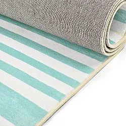 Wilton-tæppe - Joma (turkis/hvid)