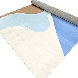 Wilton-tæppe - Leiden (blå/brun)