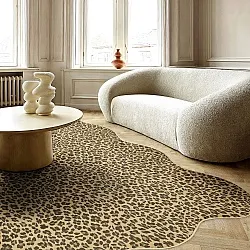 Bølget Wilton tæppe - Leopard (brun)