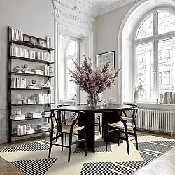 Wilton-tæppe - Pucon (sort/creme)