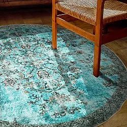 Rundt tæppe - Rosalie (blå)