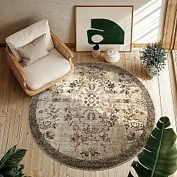 Rundt tæppe - Rosalie (brun)
