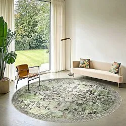 Rundt tæppe - Rosalie (grøn)