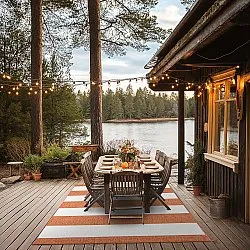 Tæpper til indendørs/udendørs brug - Santana (orange)