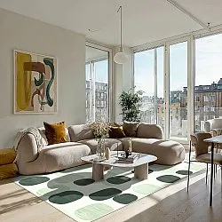 Wilton-tæppe - Sapa (grøn/grå)