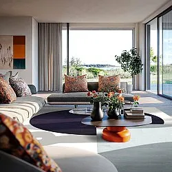 Wilton-tæppe - Taos (hvid/sort/grå)