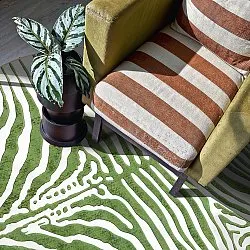 Rundt tæppe - Zebra (grøn)