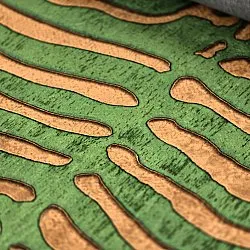 Wilton-tæppe - Zebra (grøn/orange)