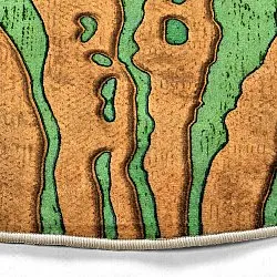 Rundt tæppe - Zebra (grøn/orange)