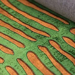 Rundt tæppe - Zebra (grøn/orange)