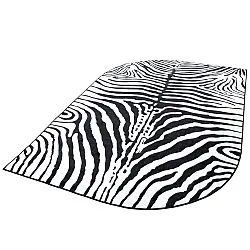 Halvovalt Wilton-tæppe - Zebra (sort/hvid)