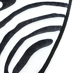 Halvovalt Wilton-tæppe - Zebra (sort/hvid)