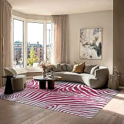 Wilton-tæppe - Zebra (lyserød)