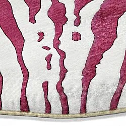 Rundt tæppe - Zebra (lyserød)