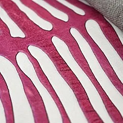 Rundt tæppe - Zebra (lyserød)