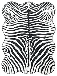 Bølget Wilton tæppe - Zebra (sort/hvid)