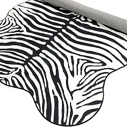 Bølget Wilton tæppe - Zebra (sort/hvid)