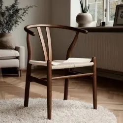 Stol - Alta (valnød/beige) - 2 stk