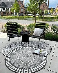 Runde tæpper - Marrakech (rund) (sort/grå/hvid)