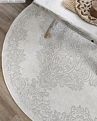 Rundt tæppe - Valenza (hvid)