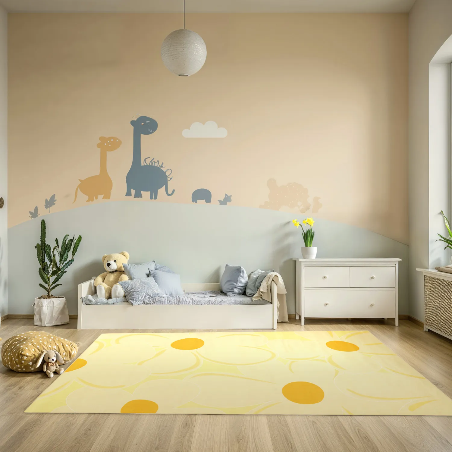 Wilton-tæppe - Honfleur (gul/multi)