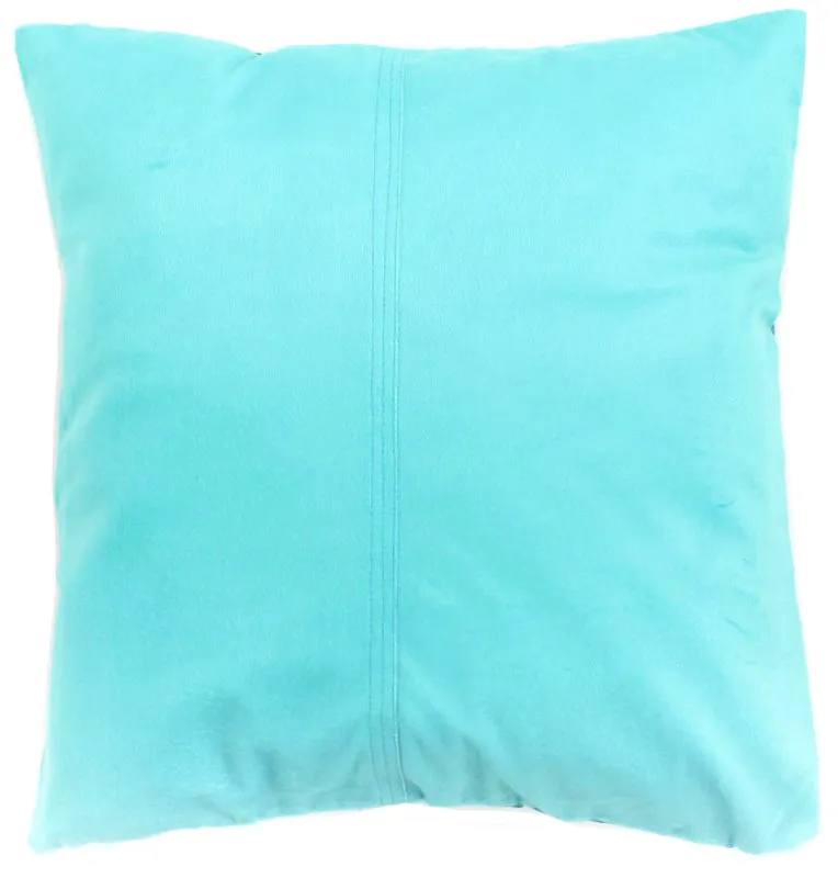 Silkefløjlpude (turkis) (pudebetræk) 45 x 45 cm