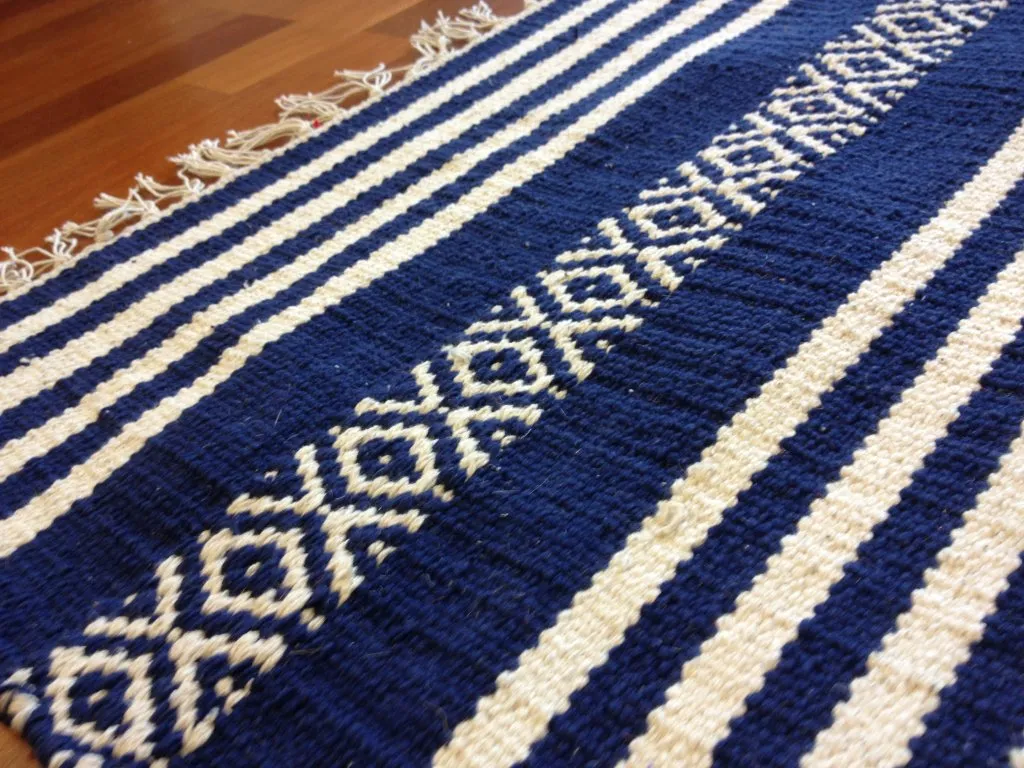 Kludetæppe - Ystad (blå)