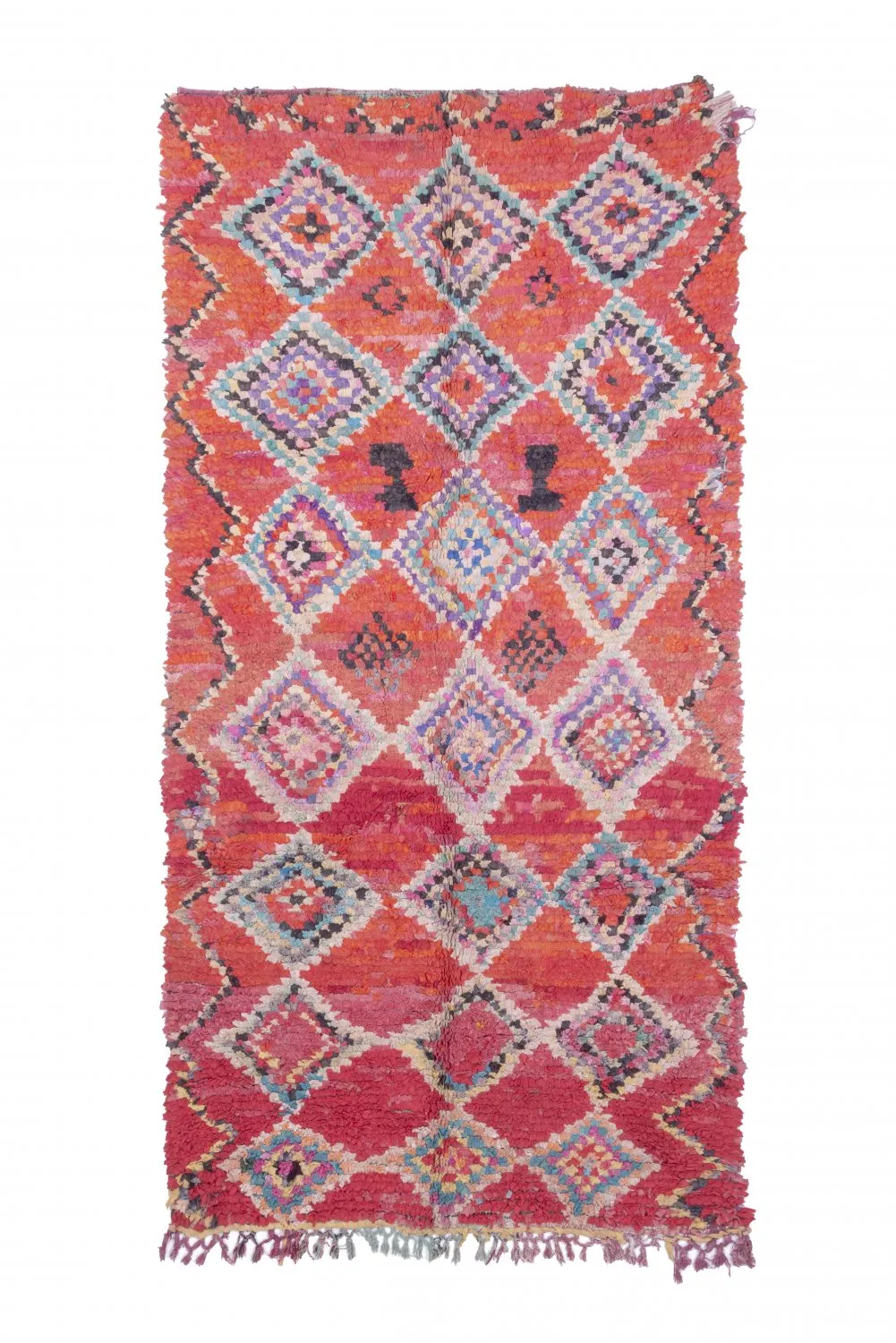 Marokkansk berber tæppe Boucherouite 260 x 130 cm