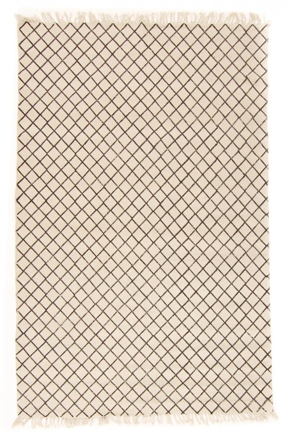 Kludetæppe - Agadir (sort/hvid)