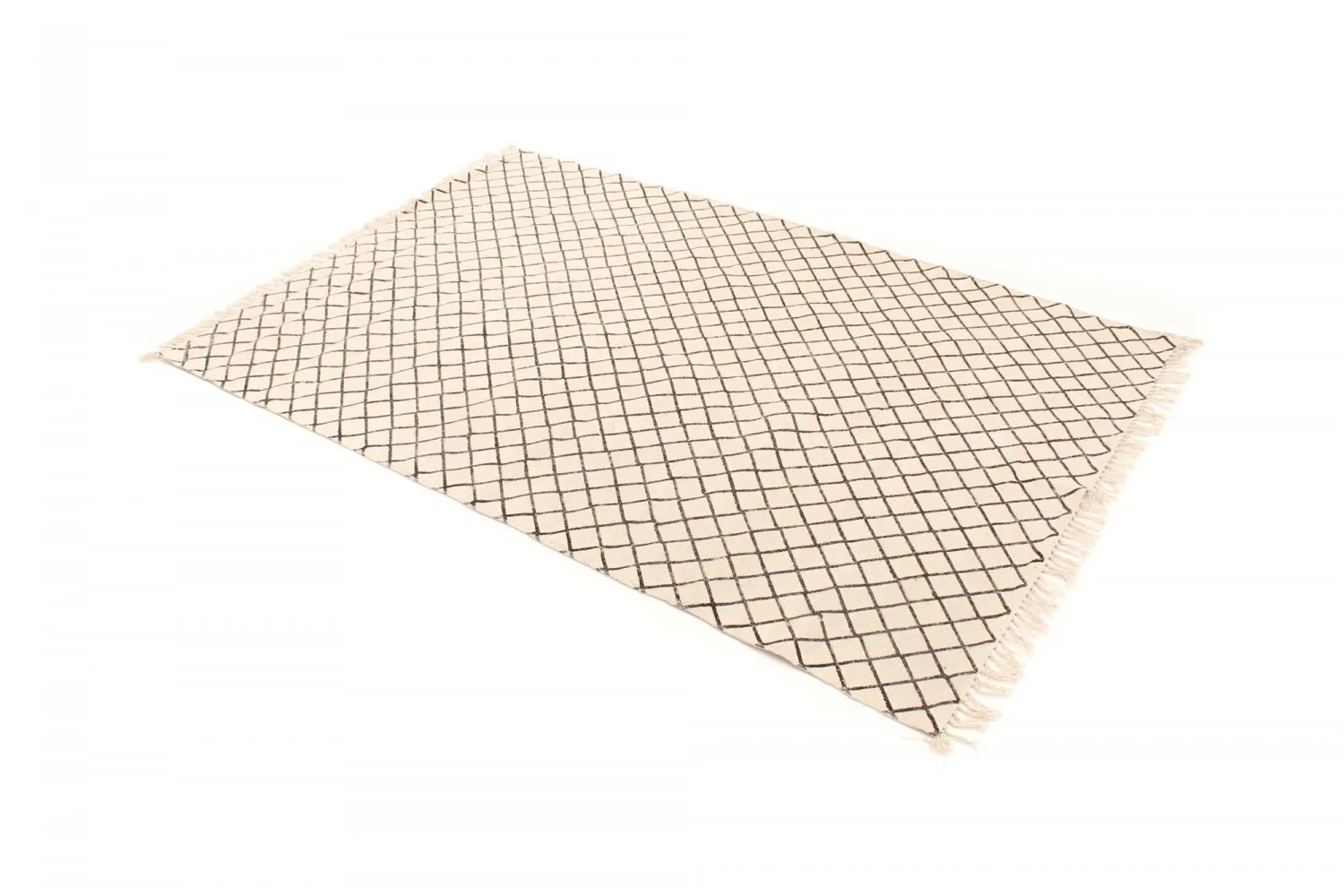 Kludetæppe - Agadir (sort/hvid)