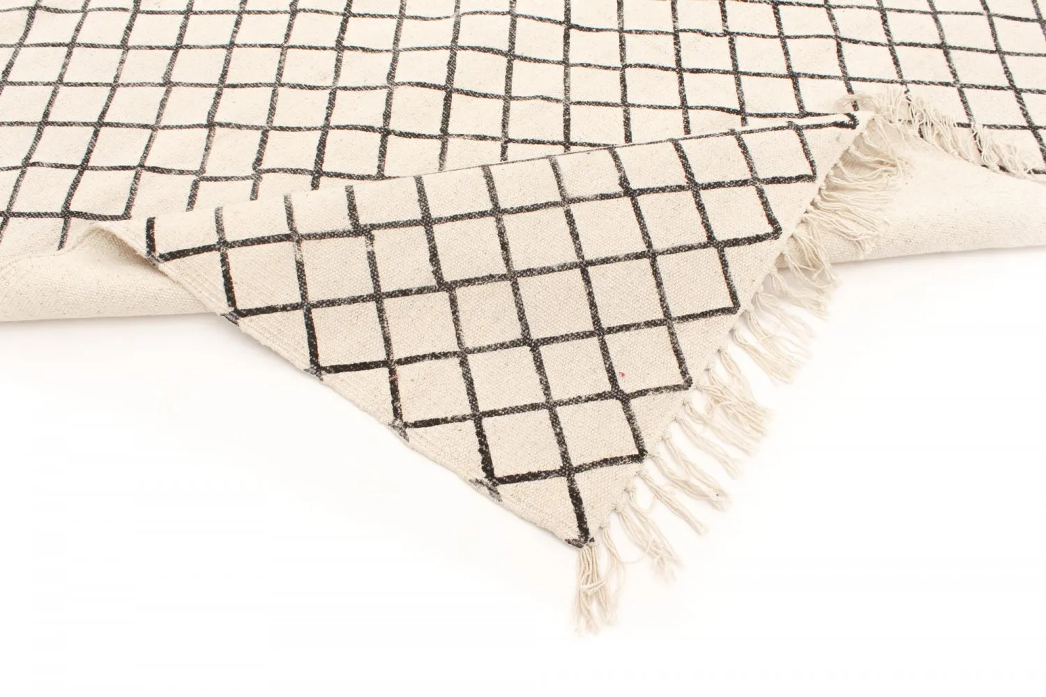 Kludetæppe - Agadir (sort/hvid)