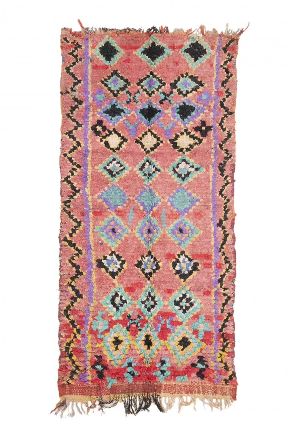 Marokkansk berber tæppe Boucherouite 240 x 105 cm