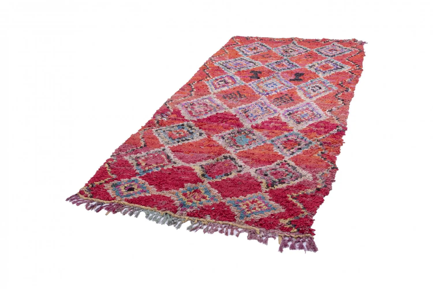 Marokkansk berber tæppe Boucherouite 260 x 130 cm