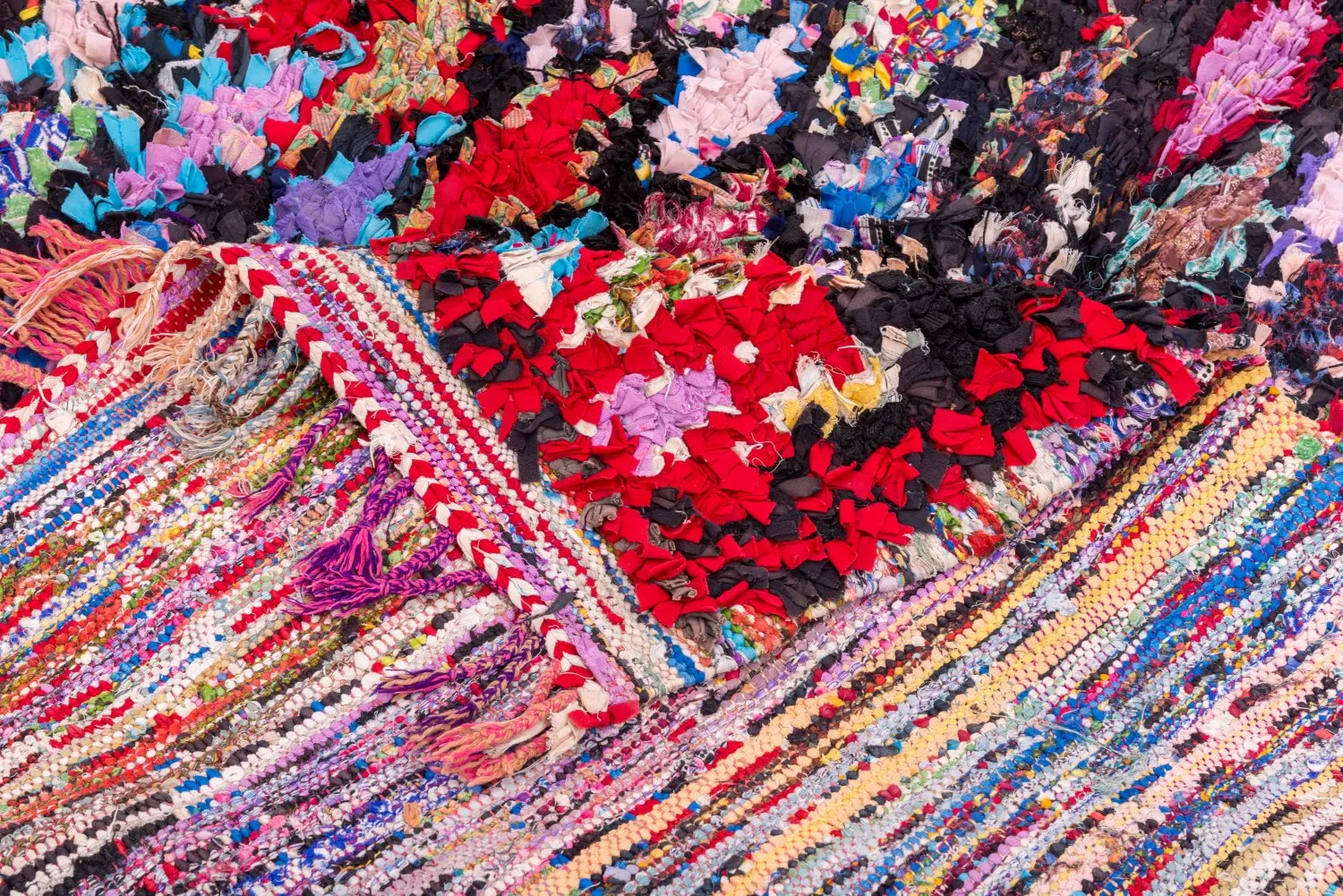 Marokkansk berber tæppe Boucherouite 185 x 125 cm