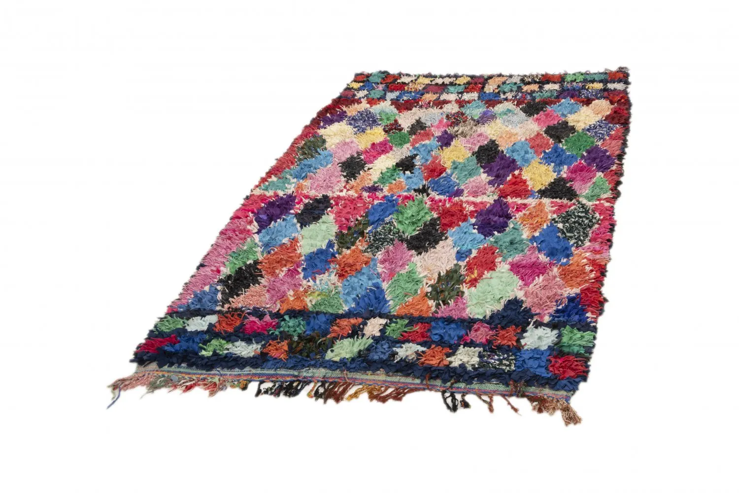 Marokkansk berber tæppe Boucherouite 250 x 140 cm