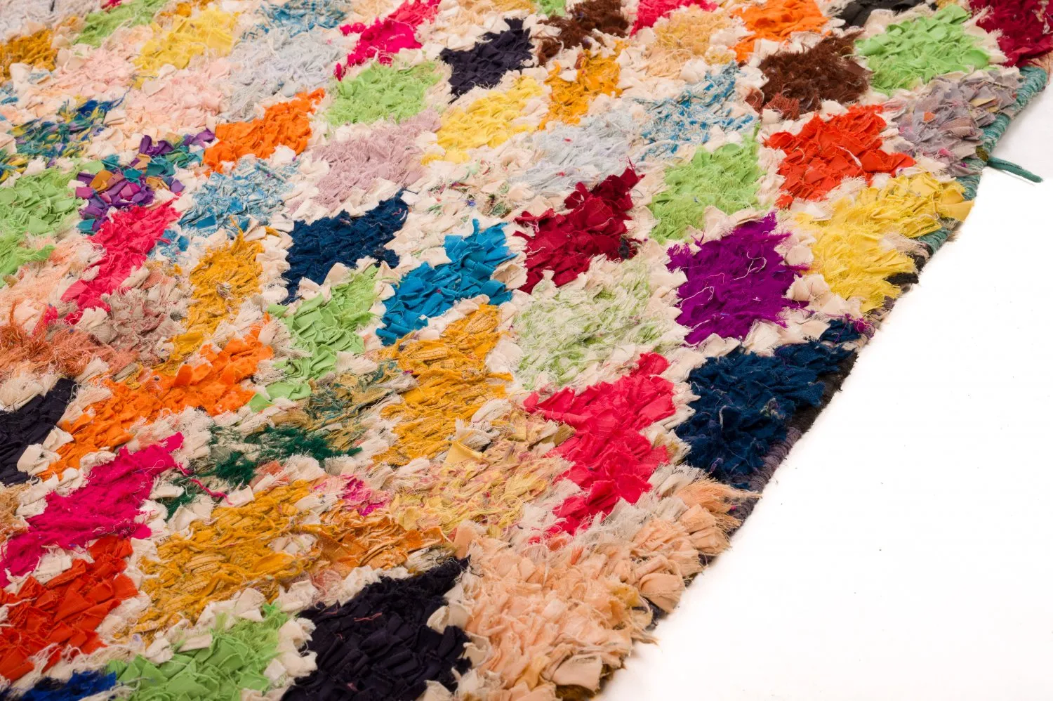 Marokkansk berber tæppe Boucherouite 120 x 335 cm