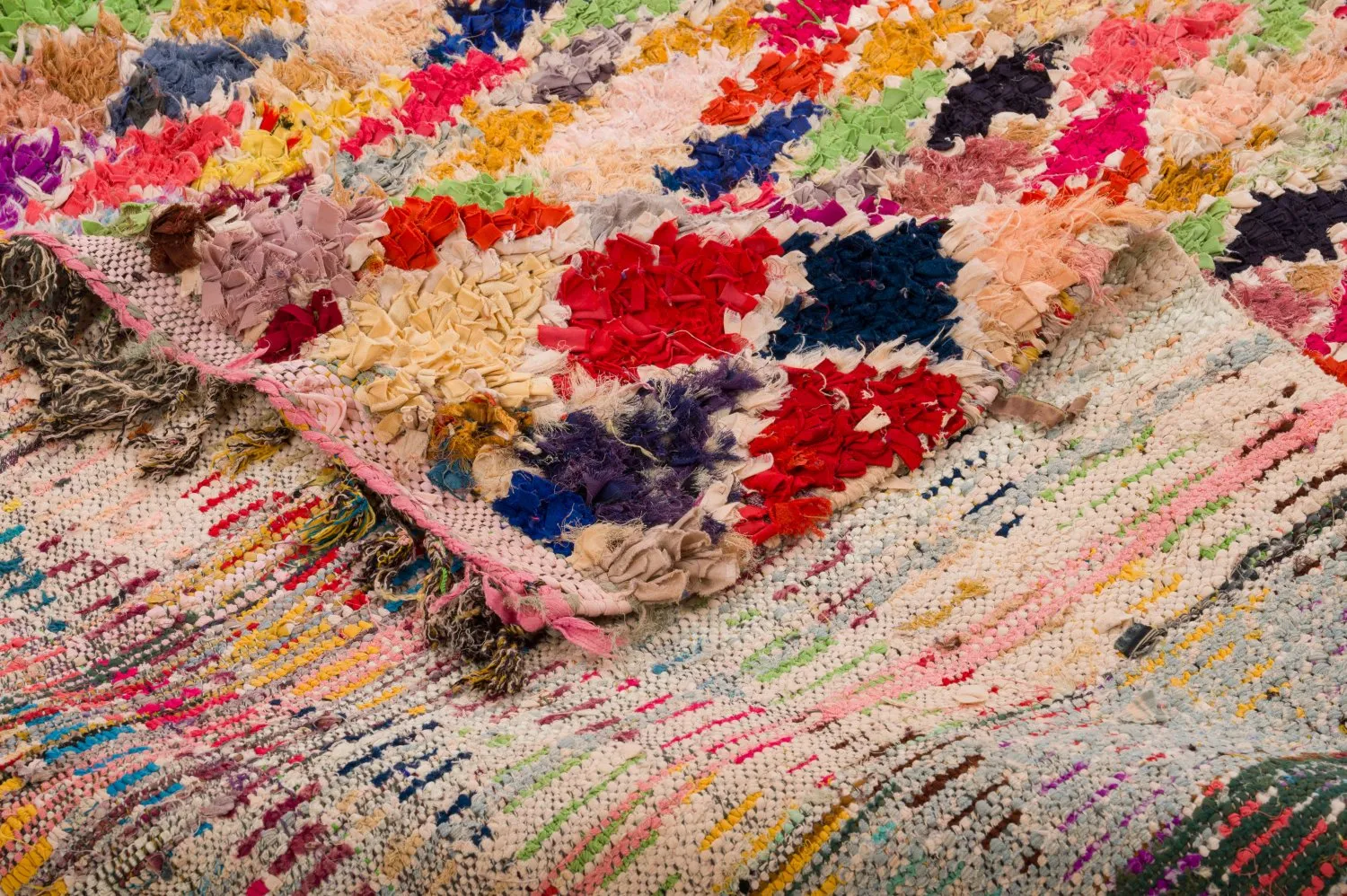 Marokkansk berber tæppe Boucherouite 120 x 335 cm