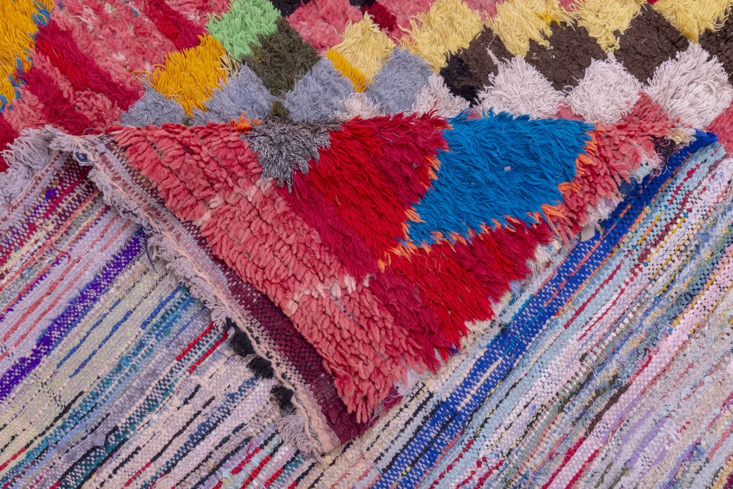 Marokkansk berber tæppe Boucherouite 240 x 140 cm