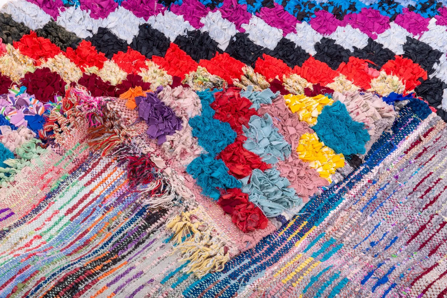 Marokkansk berber tæppe Boucherouite 245 x 125 cm