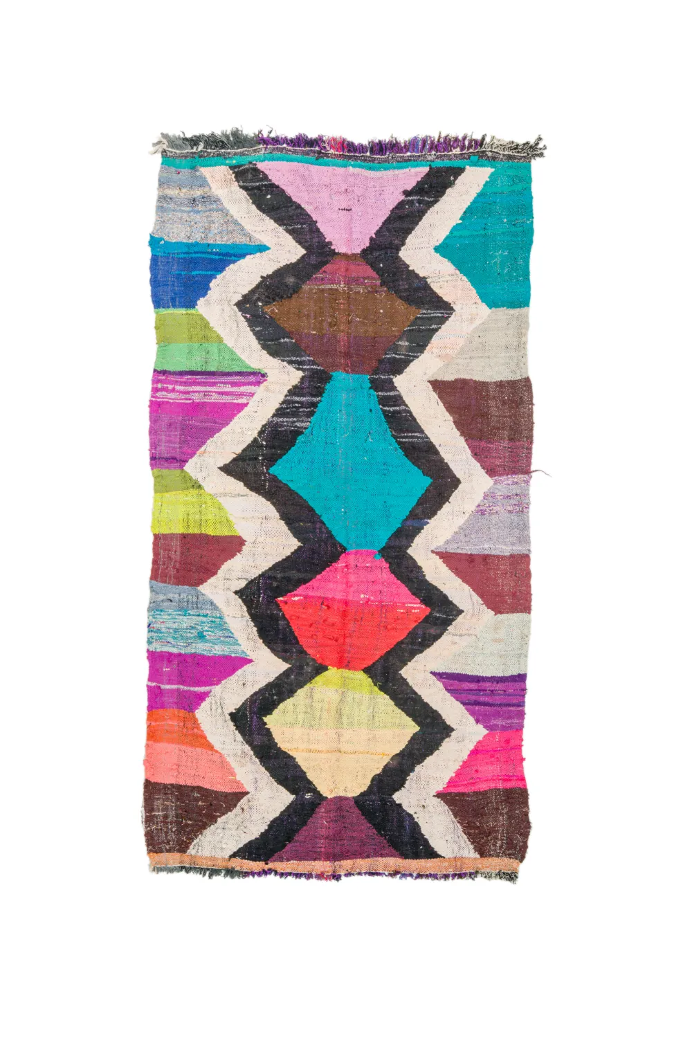 Marokkansk berber tæppe Boucherouite 135 x 245 cm