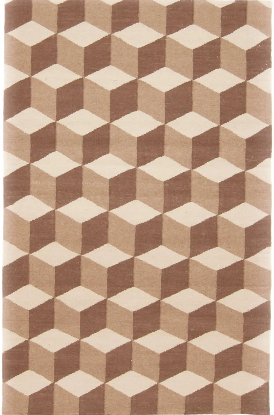 Uldtæppe - Floriáda (beige/brun)