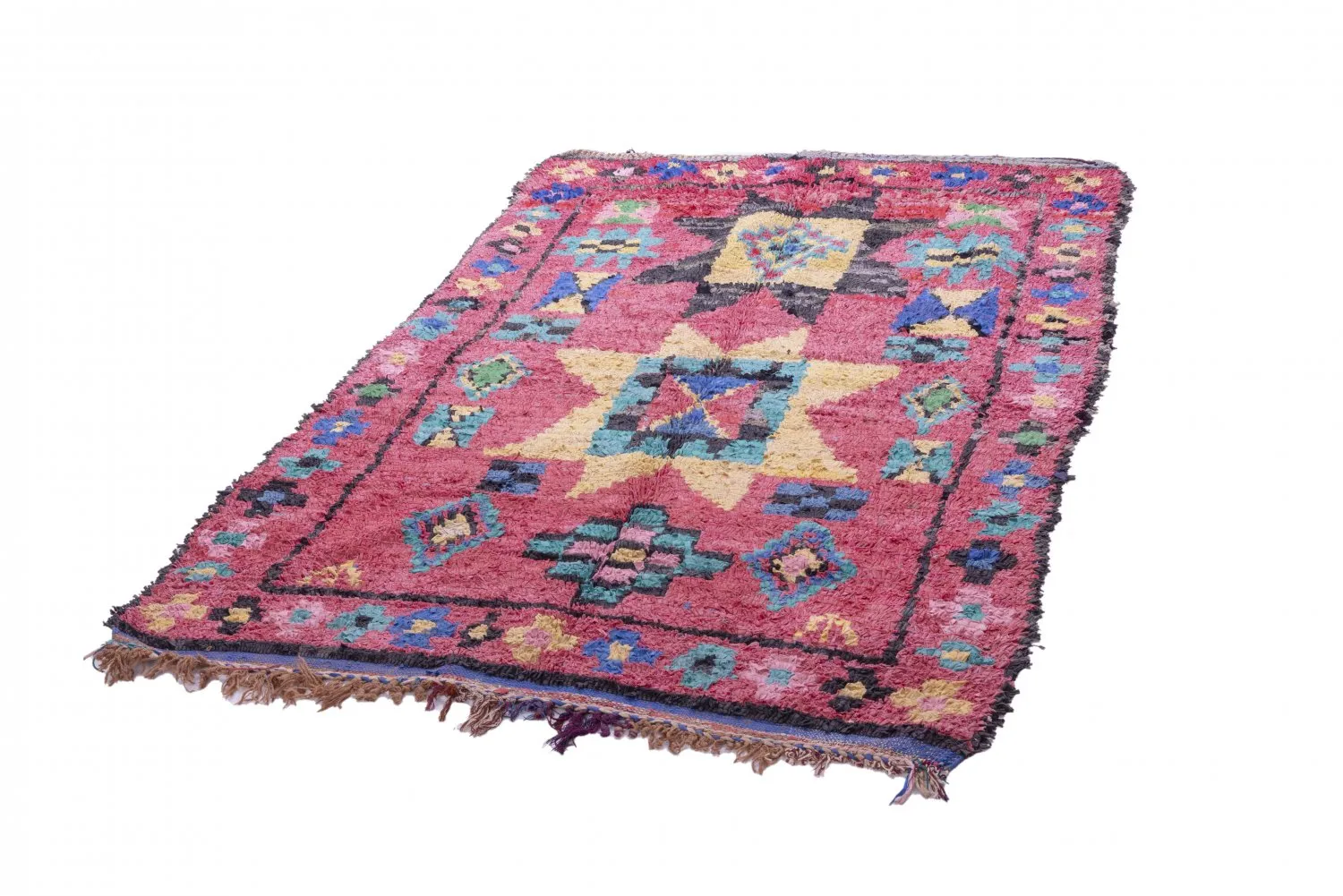 Marokkansk berber tæppe Boucherouite 225 x 135 cm